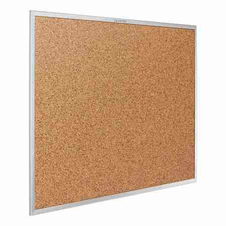 Quartet Classic Cork Bulletin Board 36"x24", Silver 2303